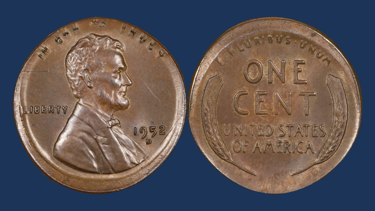 1952 Lincoln Cent (Wheat Reverse): broadstrike