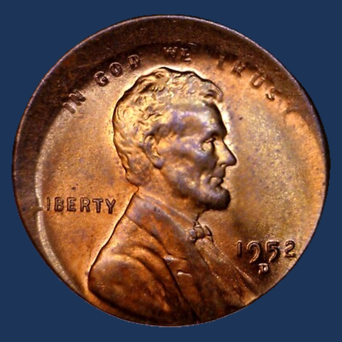 1952 Wheat Penny: Off-Center Strike