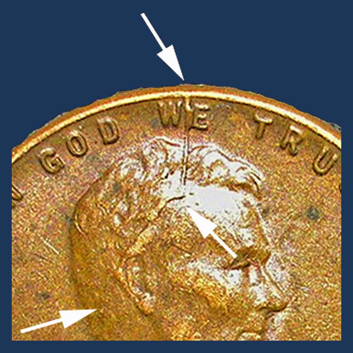 1952 Lincoln Cent (Wheat Reverse): Die Crack