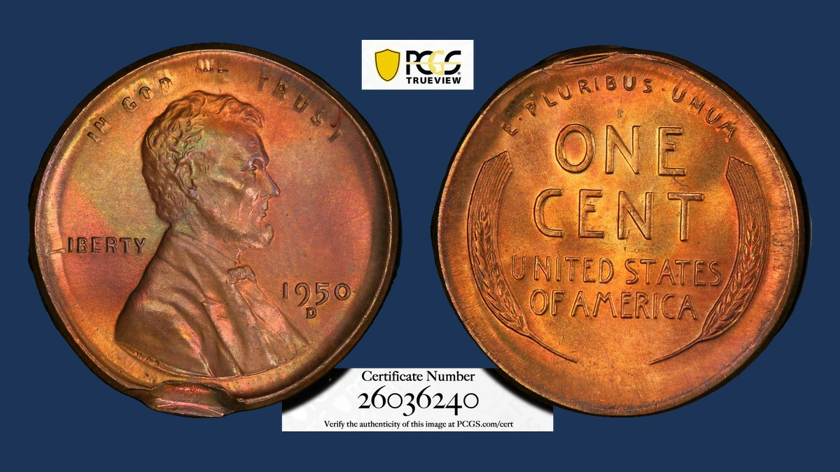 1950 Lincoln Cent (Wheat Reverse): Multiple Strike