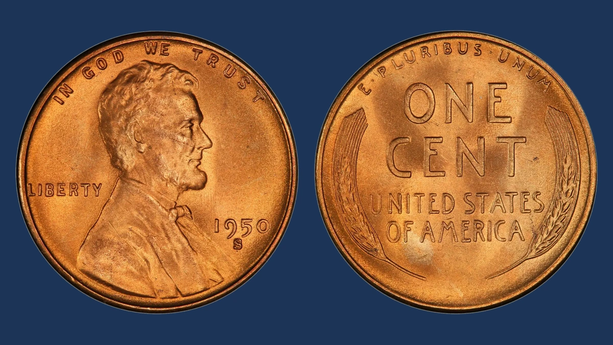 1950 Wheat Penny: Repunched Mintmark