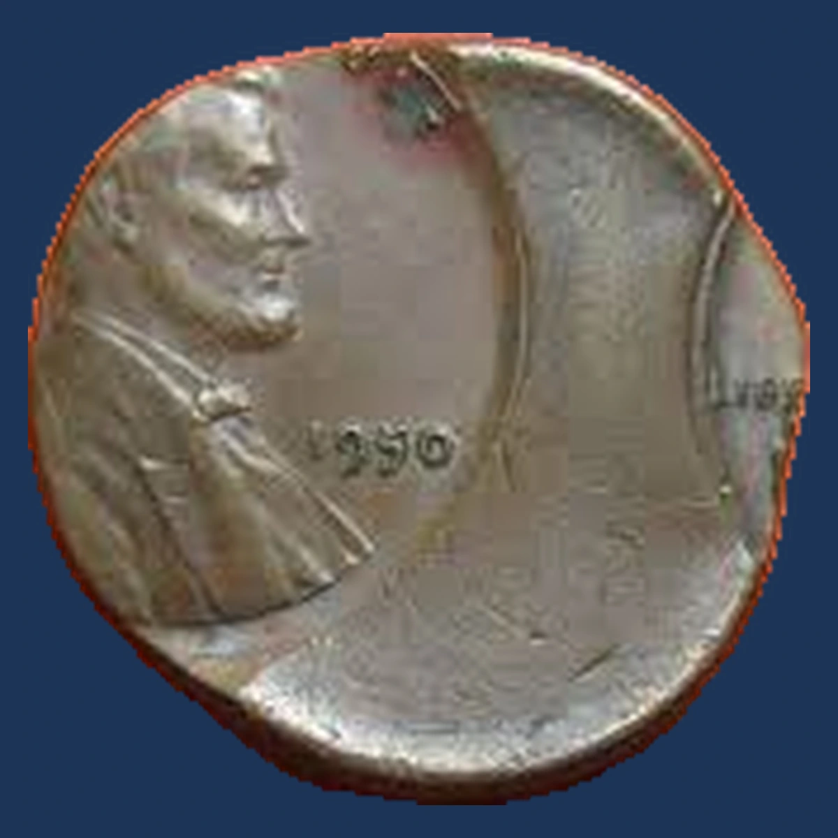 1950 Wheat Penny: Off-Center Strike