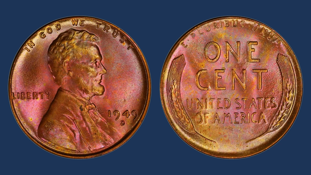 1949 Wheat Penny: Repunched Mintmark