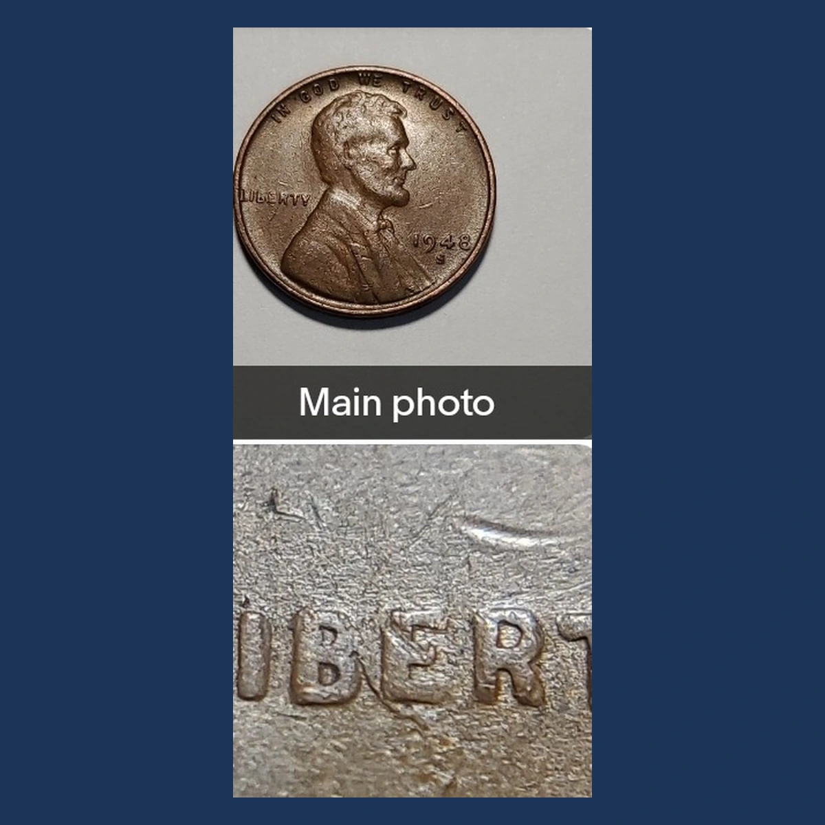 1948 Wheat Penny: BIE Die Break