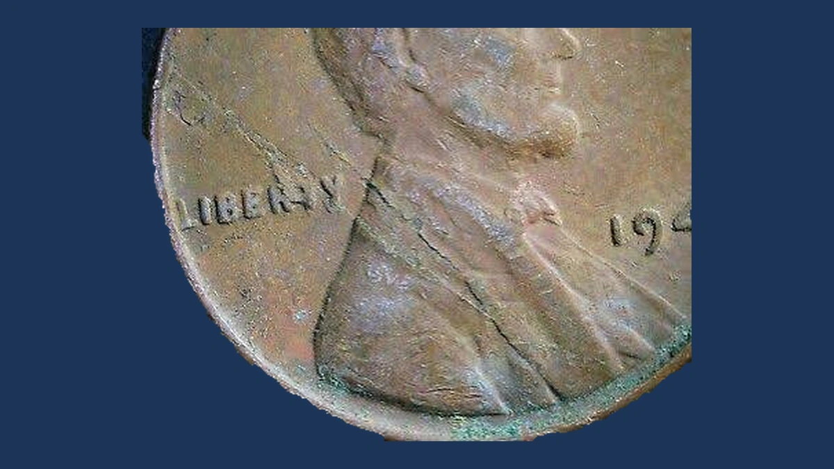 1947 Lincoln Cent (Wheat Reverse): lamination