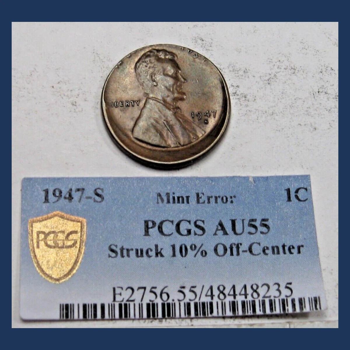 1947 Wheat Penny: Off-Center Strike