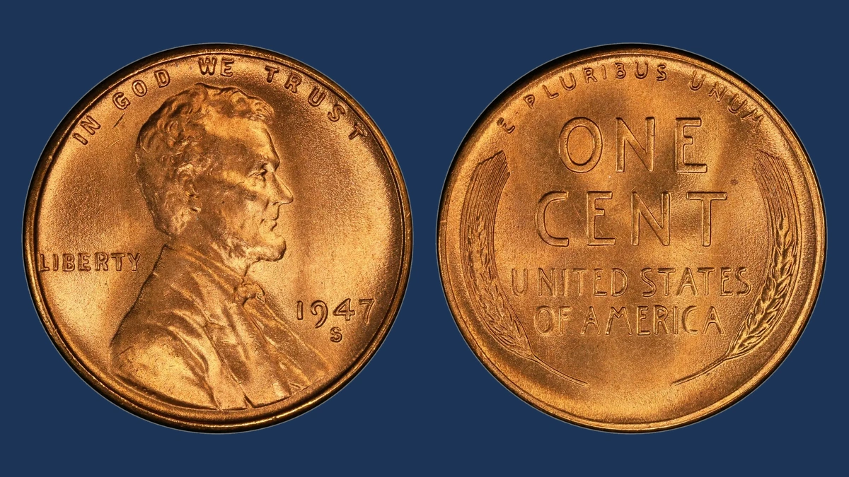 1947 Wheat Penny: Repunched Mintmark