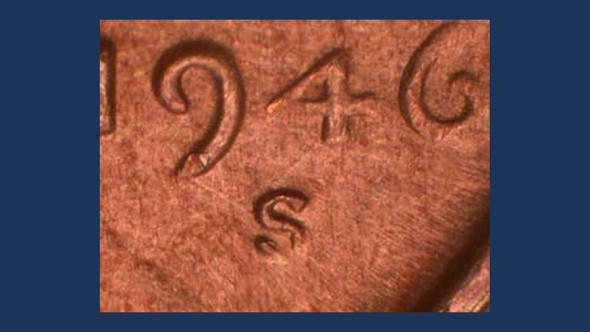 1946 Wheat Penny: Inverted Mintmark