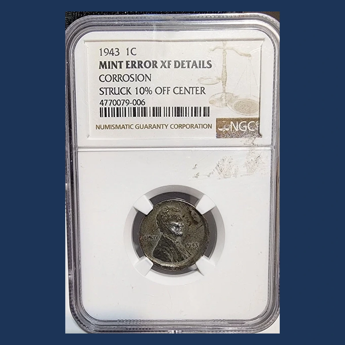 1943 Wheat Penny: Off-Center Strike