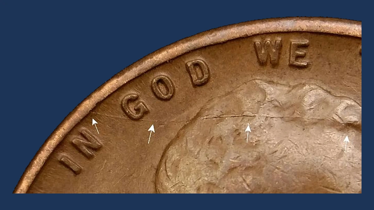 1940 Wheat Penny: Die Crack / Die Chip