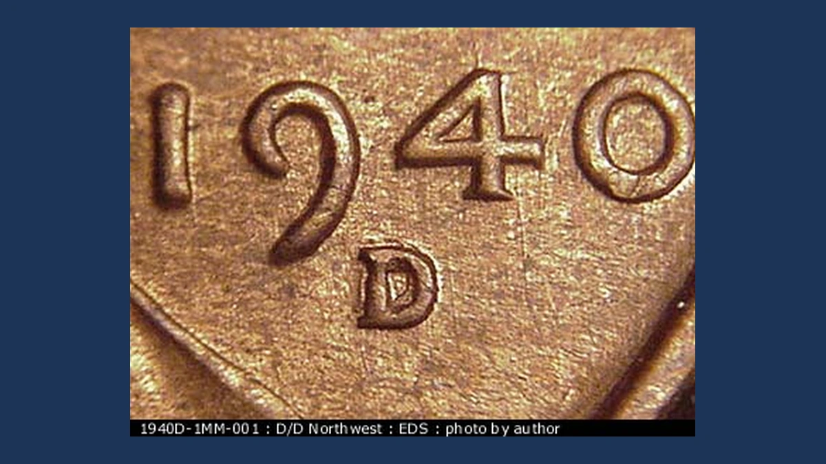 1940 Wheat Penny: Repunched Mintmark