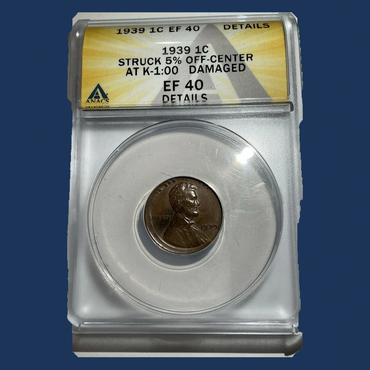 1939 Wheat Penny: Off-Center Strike