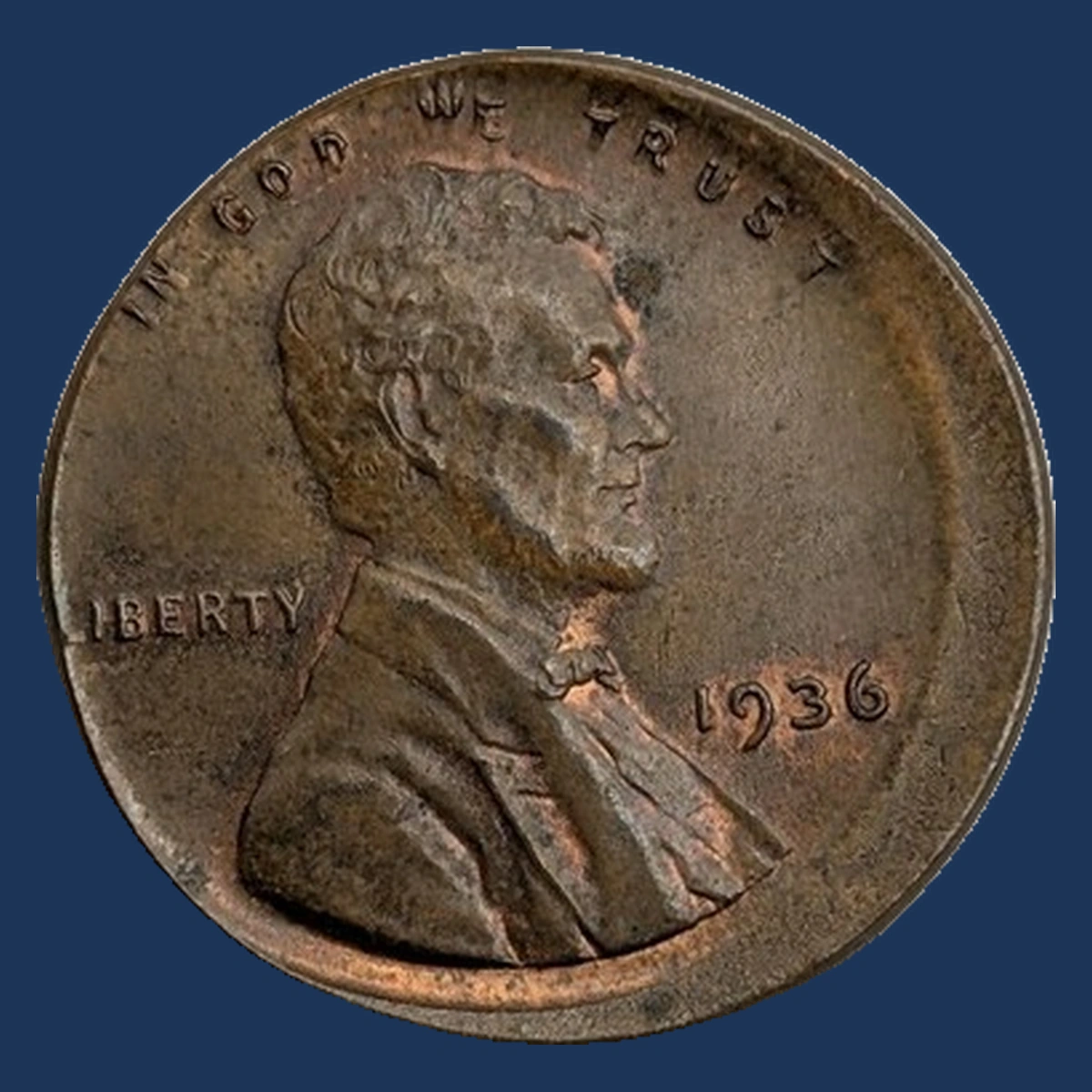 1936 Wheat Penny: Off-Center Strike