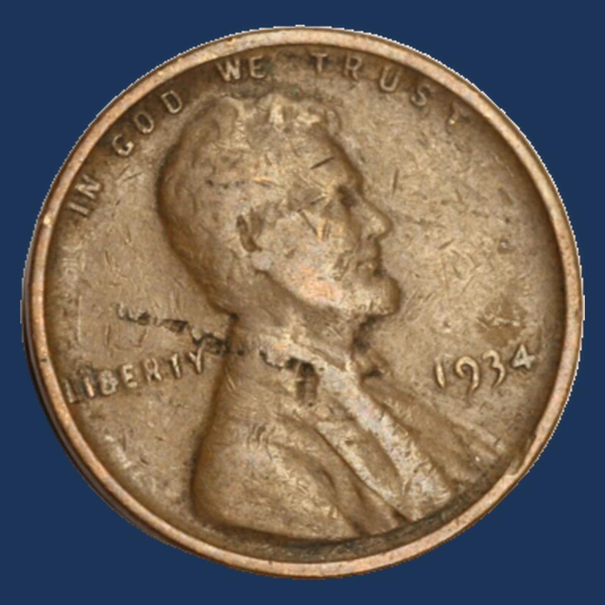 1934 Wheat Penny: Lamination / Split Planchet
