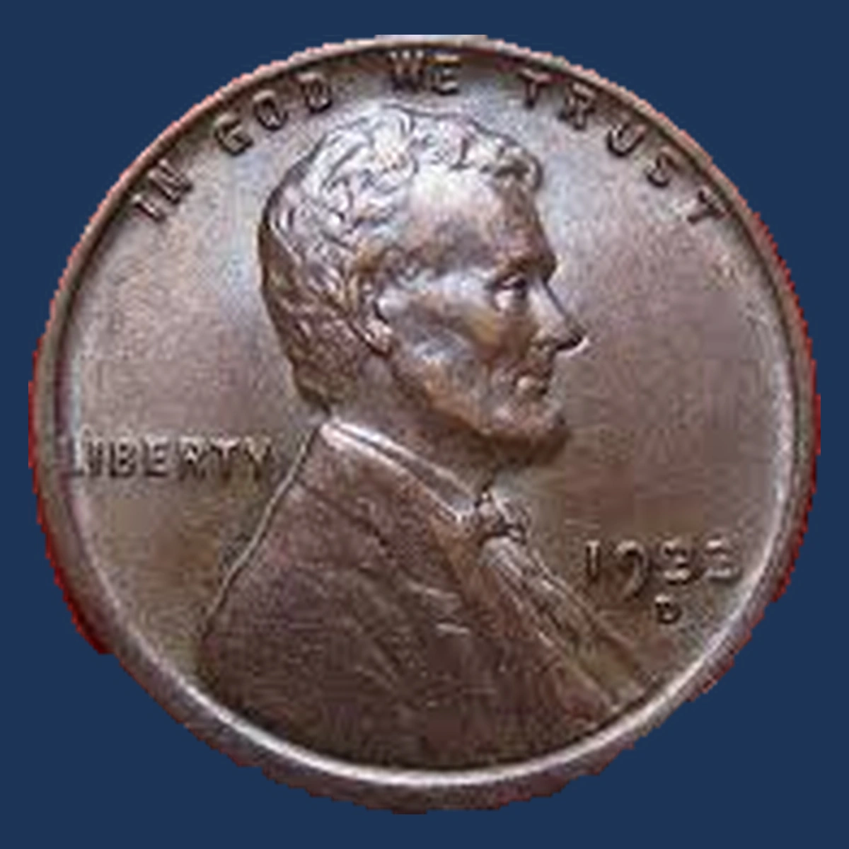1933 Lincoln Cent (Wheat Reverse): Repunched Mintmark