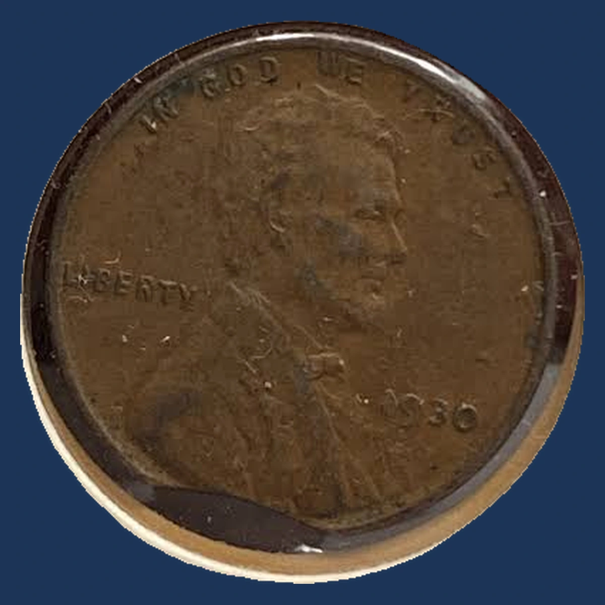 1930 Lincoln Cent (Wheat Reverse): Clipped Planchet