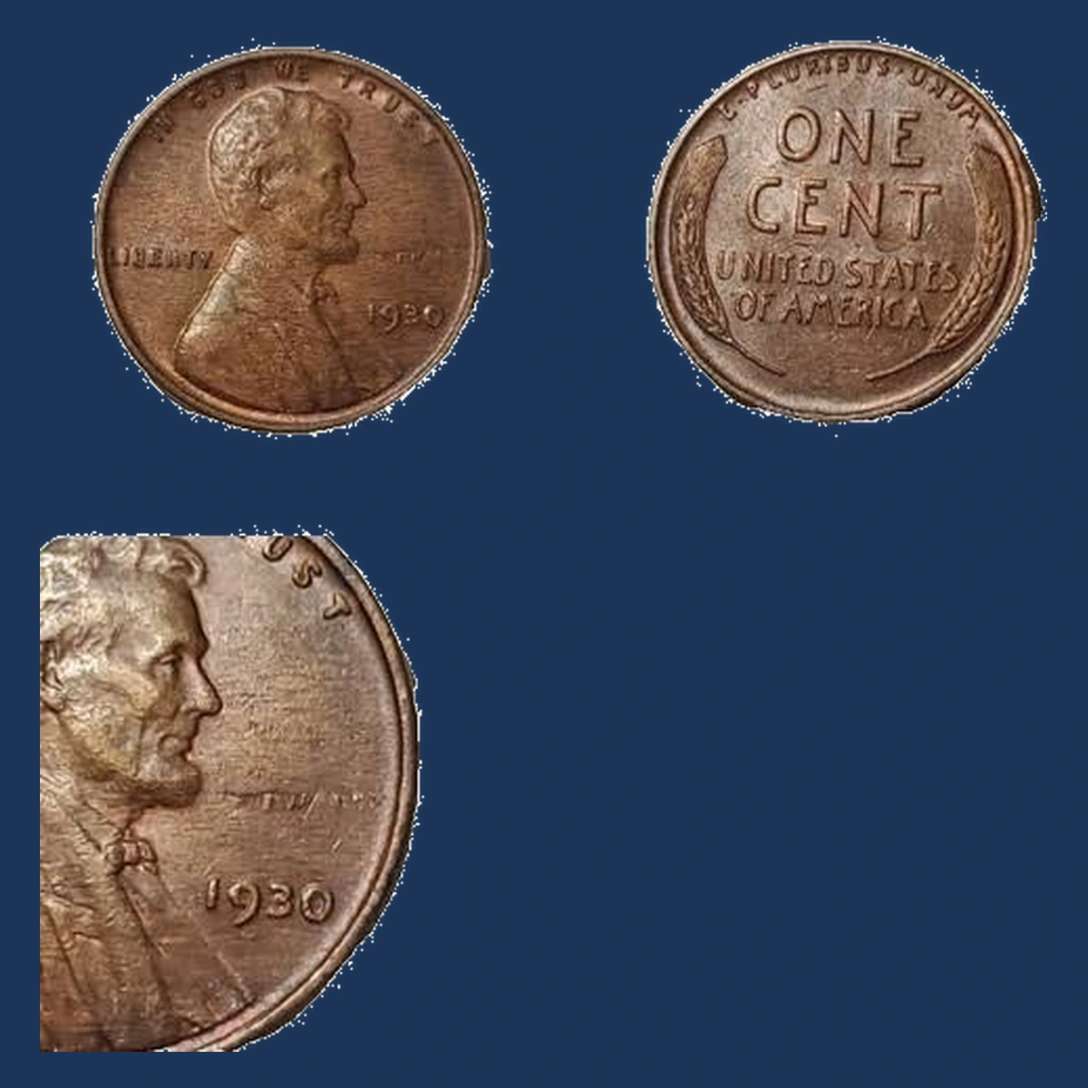 1930 Lincoln Cent (Wheat Reverse): Lamination