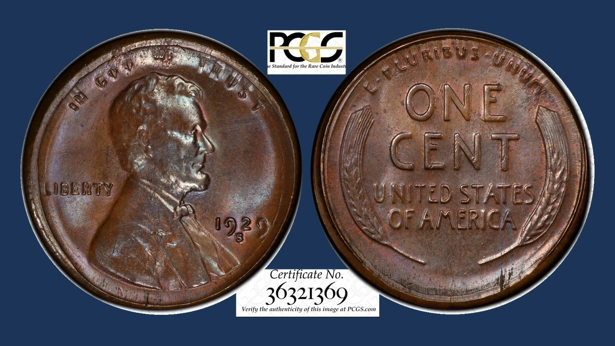 1929 Lincoln Cent (Wheat Reverse): Broadstrike