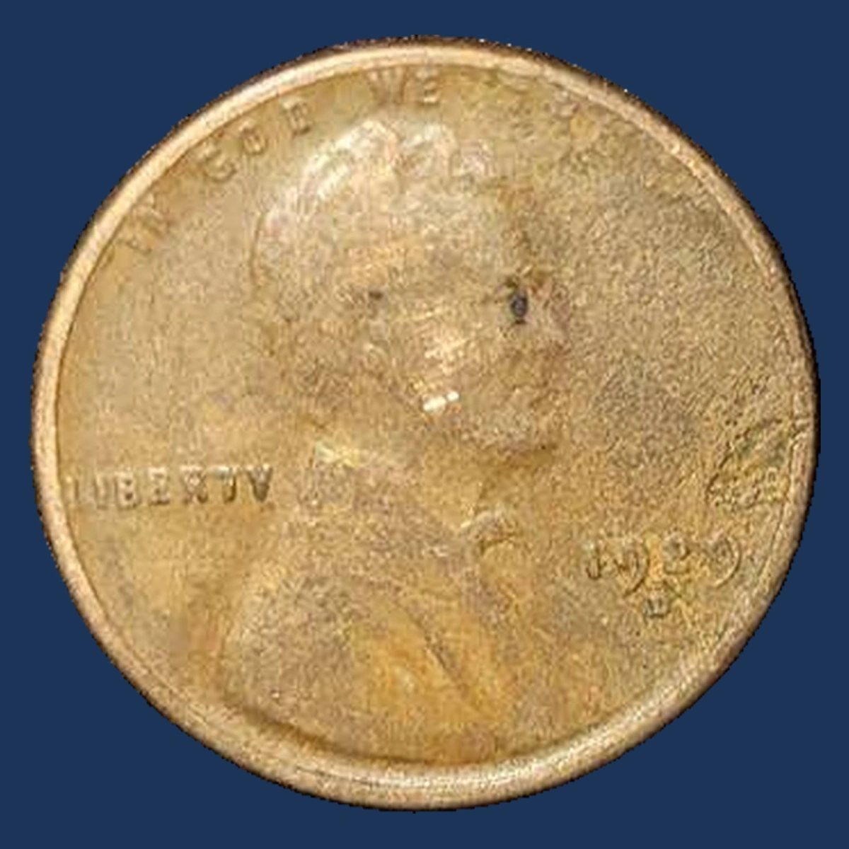 1929 Lincoln Cent (Wheat Reverse): Struck Through