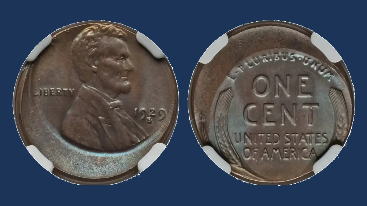 1929 Wheat Penny: Off-Center Strike