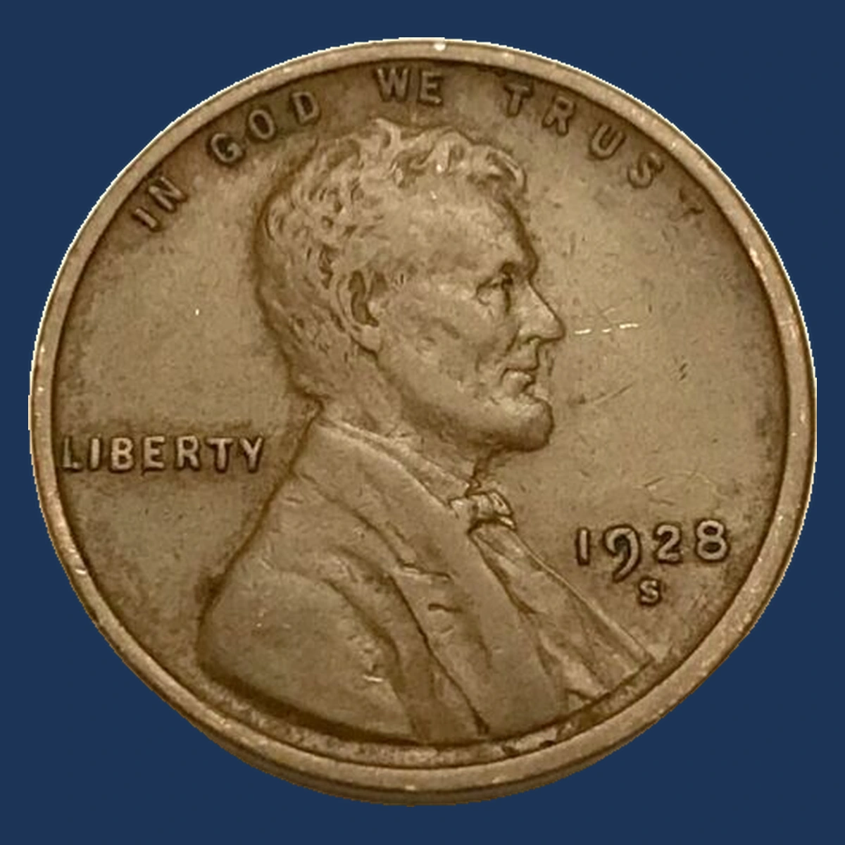 1928 Wheat Penny: Off-Center Strike