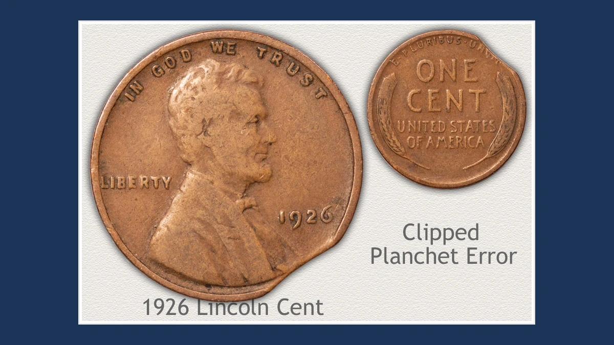 1926 Wheat Penny: Clipped Planchet