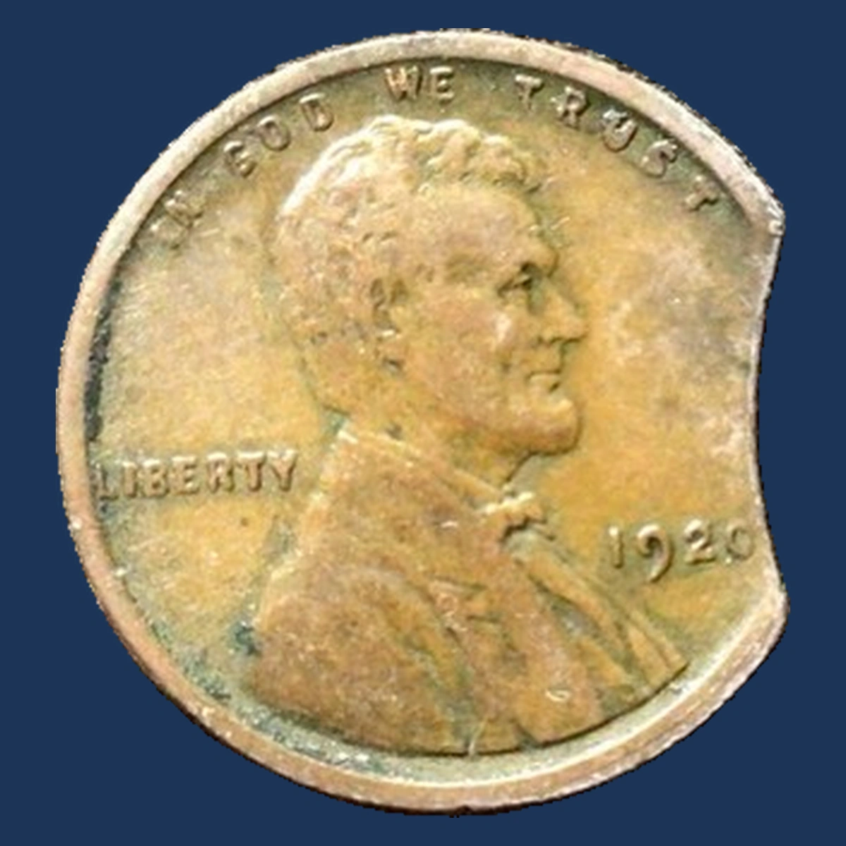 1920 Wheat Penny: Clipped Planchet