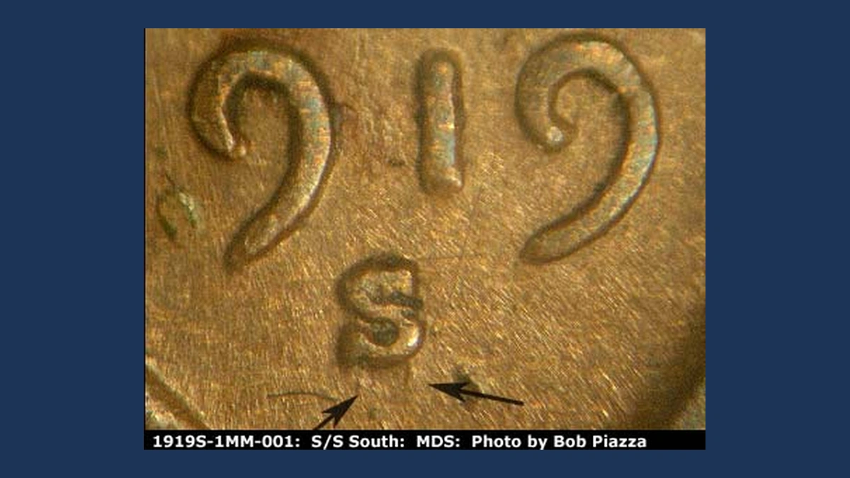 1919 Wheat Penny: Repunched Mintmark