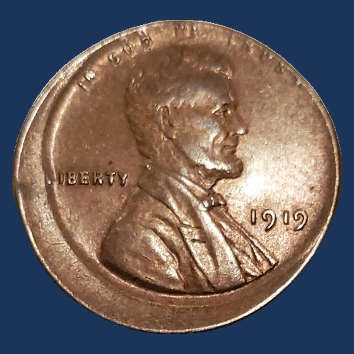 1919 Wheat Penny: Off-Center Strike