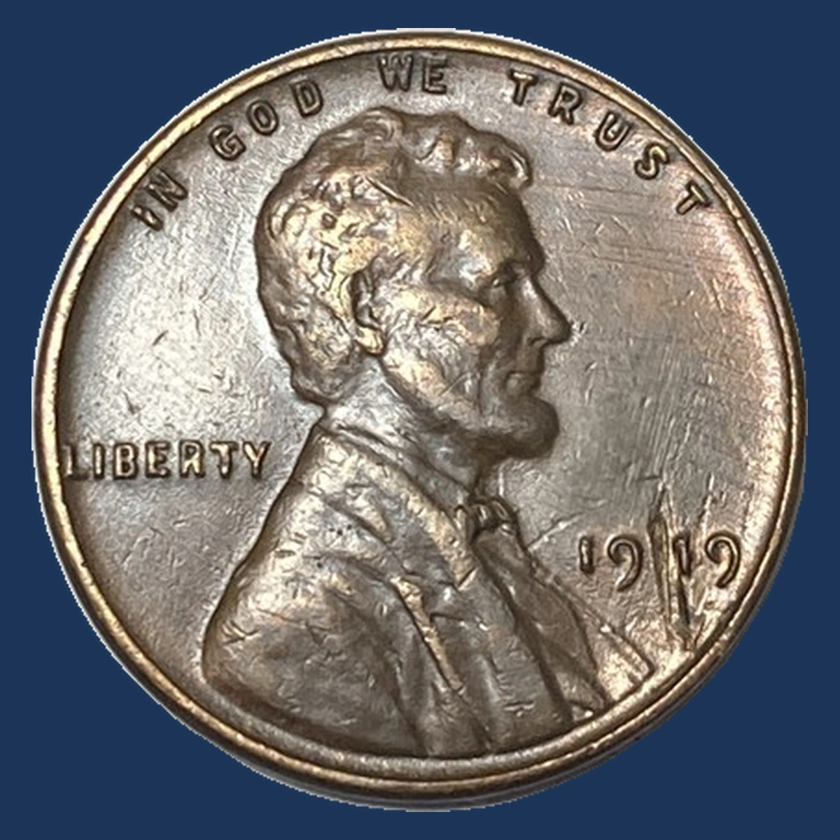 1919 Wheat Penny: Lamination / Split Planchet