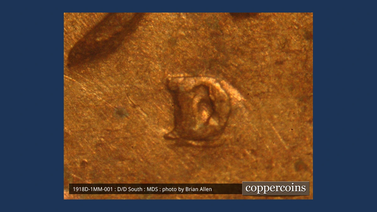 1918 Wheat Penny: Repunched Mintmark
