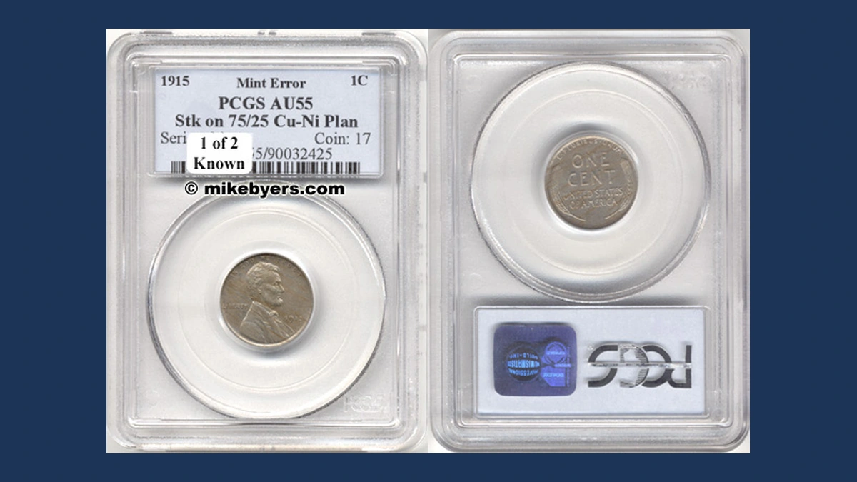 1915 Lincoln Cent (Wheat Reverse): Wrong Planchet