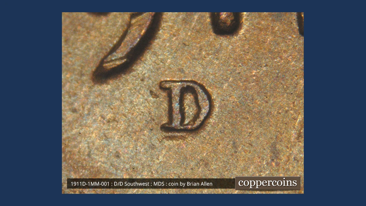 1911 Wheat Penny: Repunched Mintmark