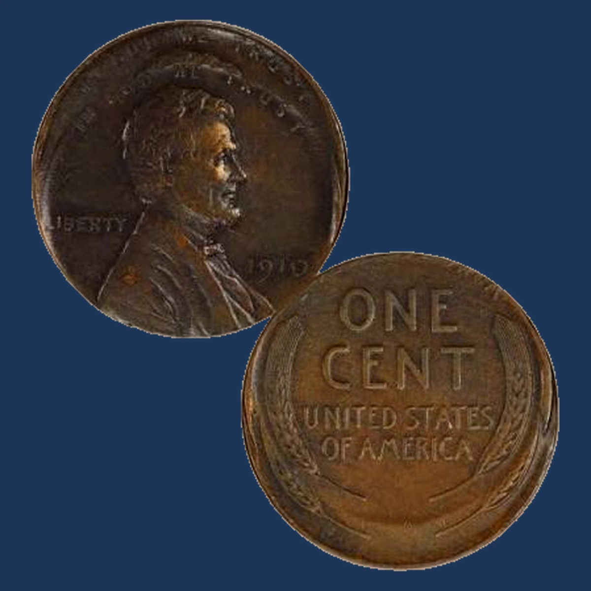 1910 Wheat Penny: Off-Center Strike