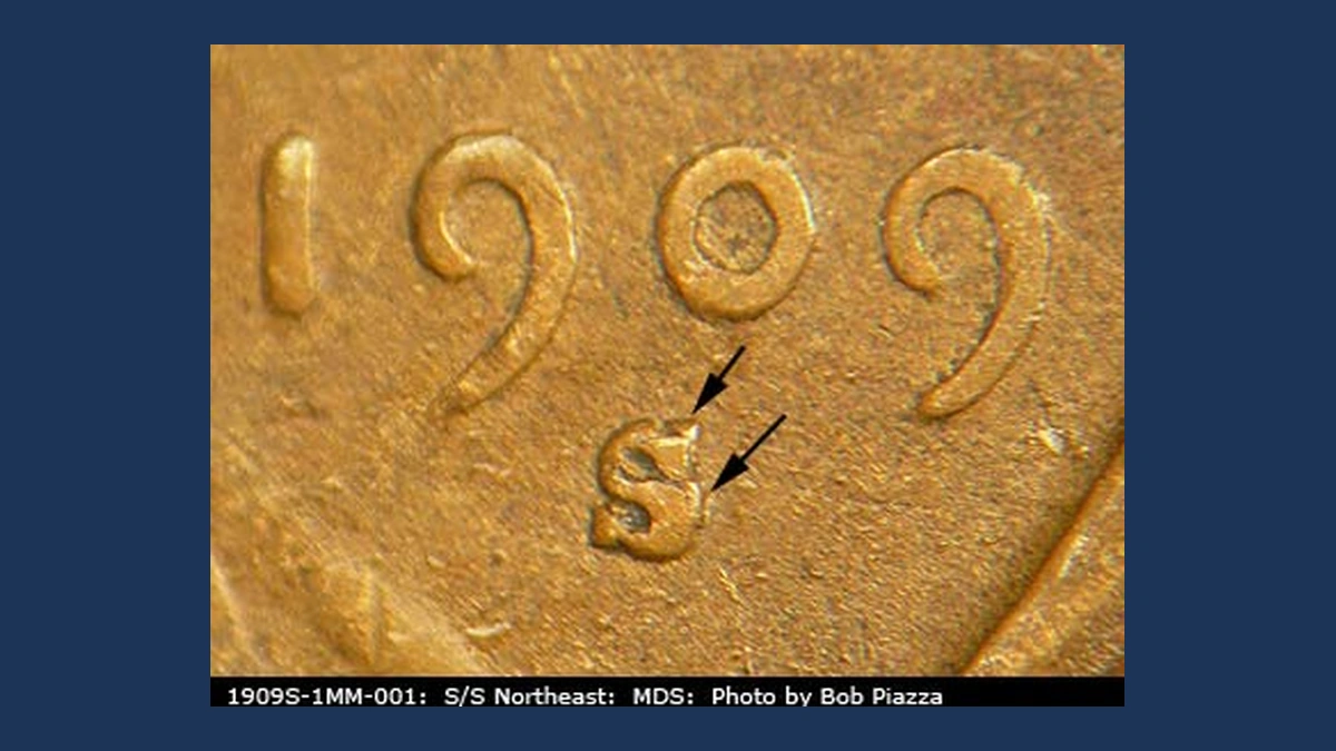 1909 Wheat Penny: Repunched Mintmark
