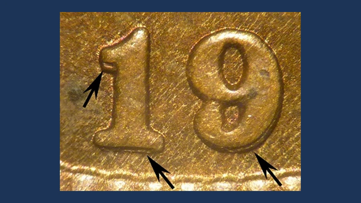 1908 Indian Head Penny: Repunched Date