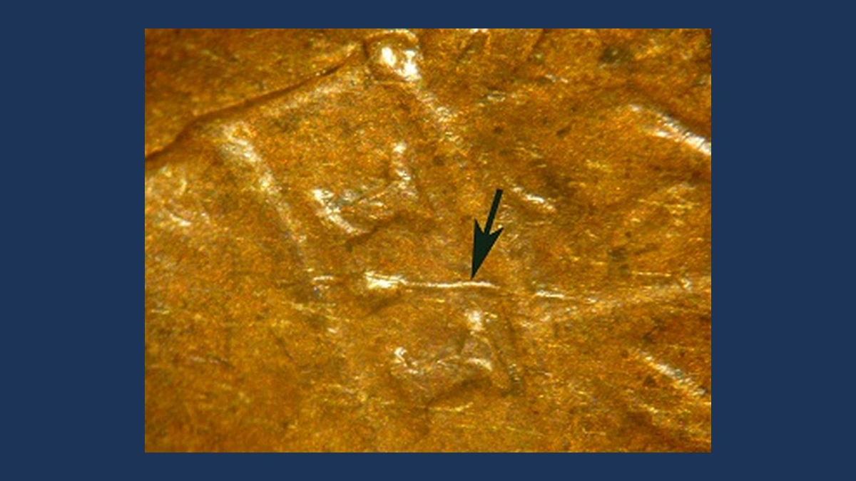 1908 Indian Cent: Hub Damage