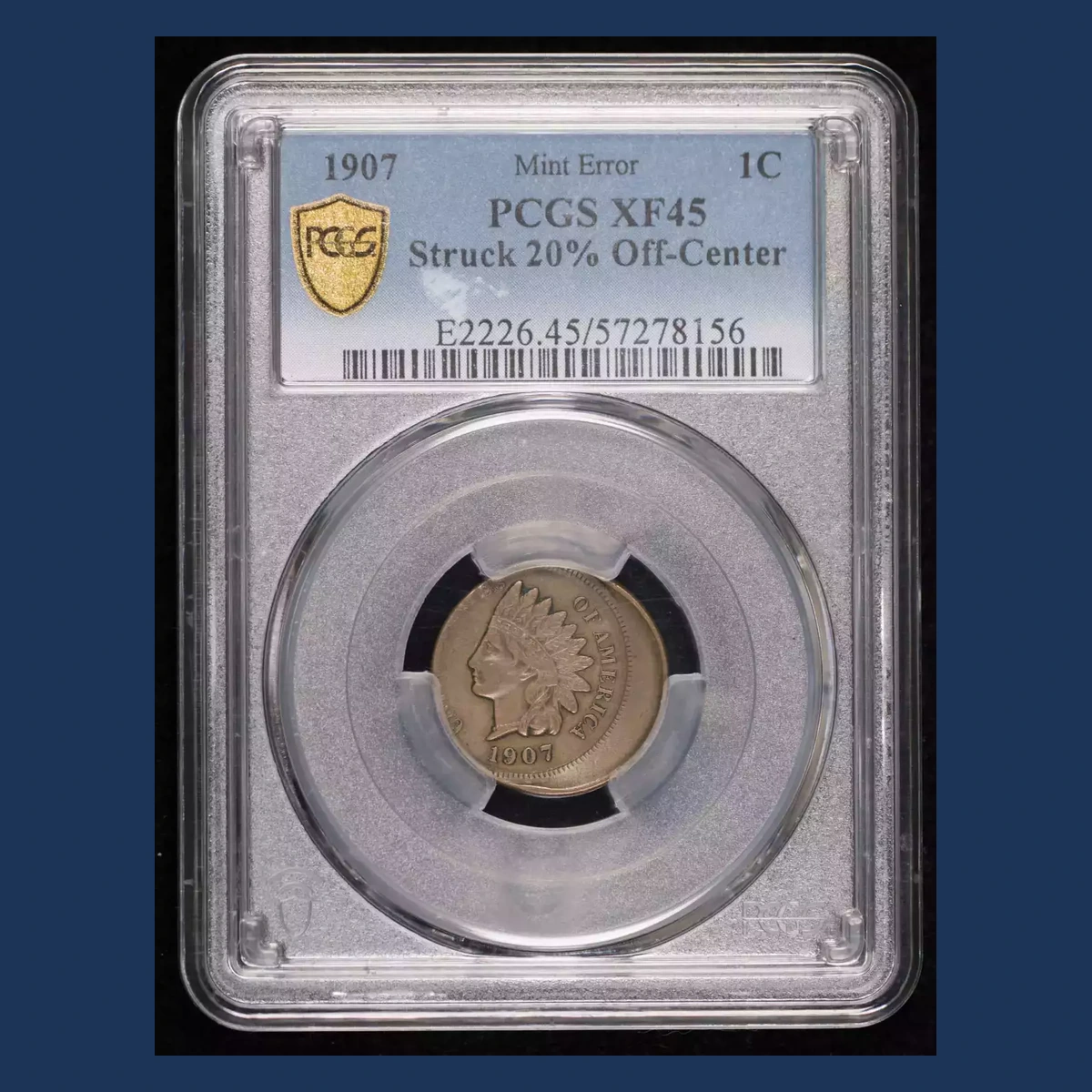 1907 Indian Head Penny: Off-Center Strike