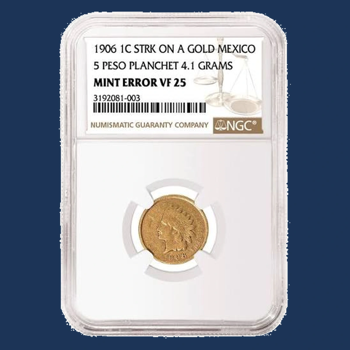 1906 Indian Cent: Wrong Planchet