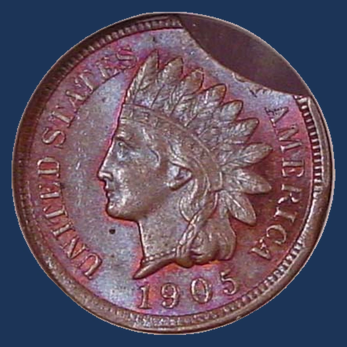 1905 Indian Cent: Clipped Planchet