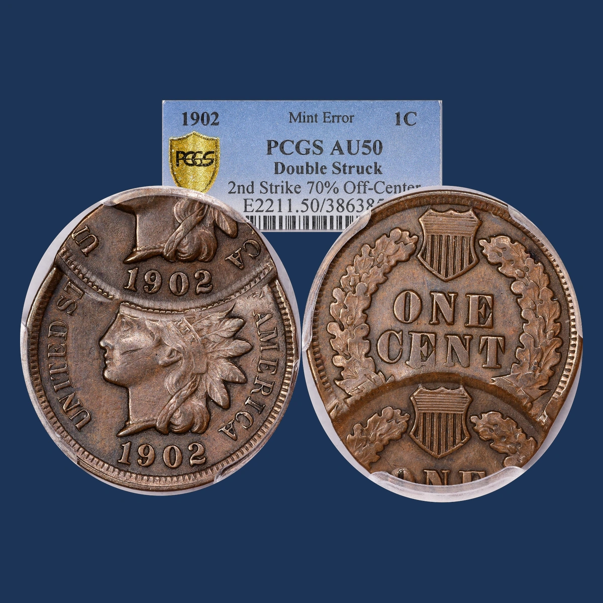 1902 Indian Head Penny: Off-Center Strike