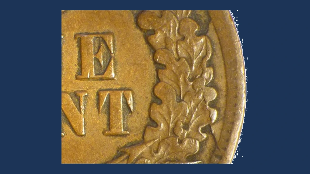 1902 Indian Head Penny: Die Break / Cud