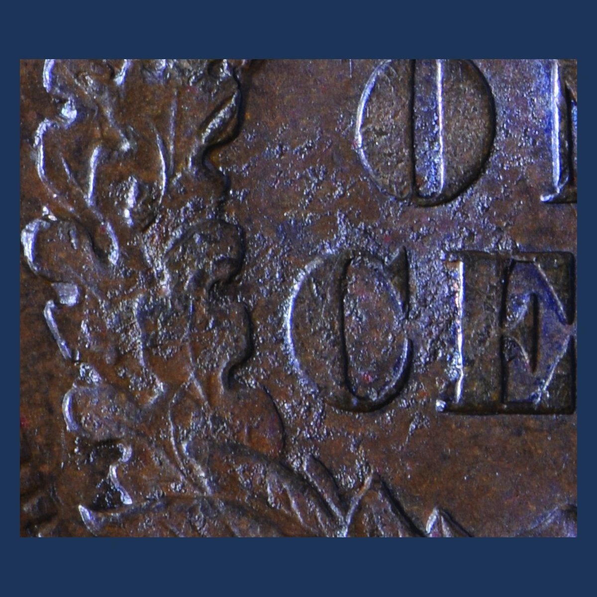 1901 Indian Head Penny: Rusted Die Texture