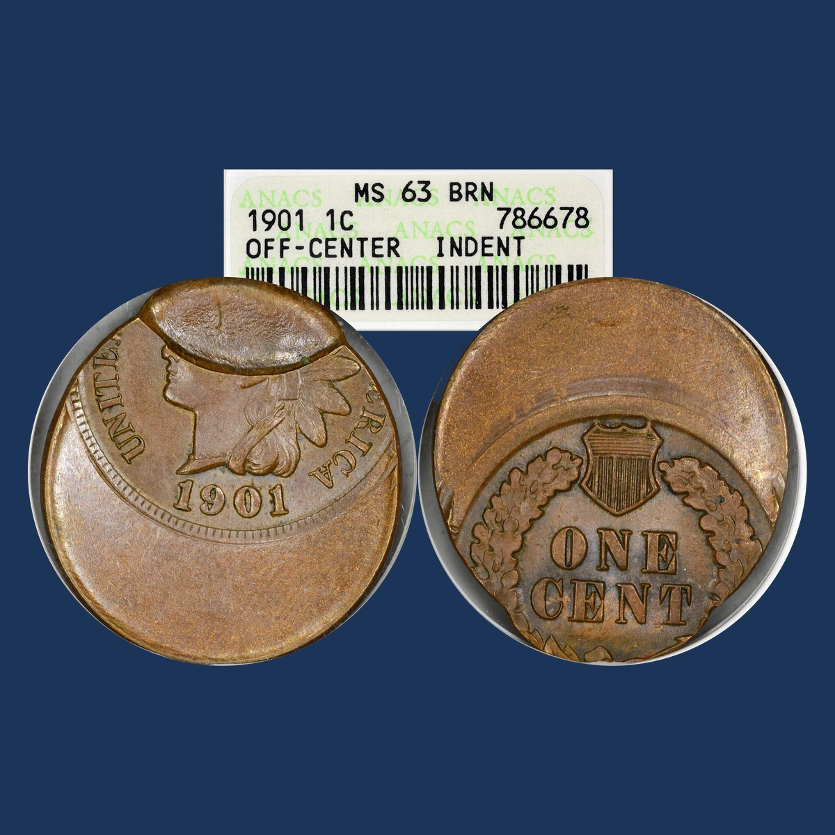 1901 Indian Head Penny: Off-Center Strike