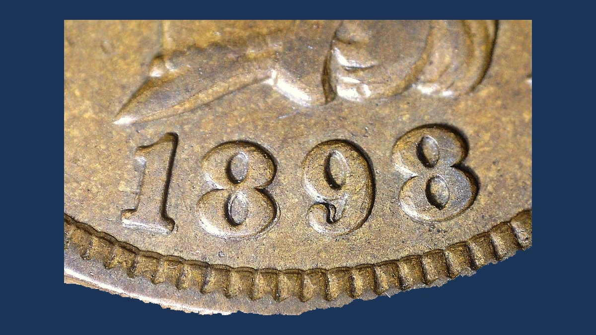 1898 Indian Head Penny: Repunched Date