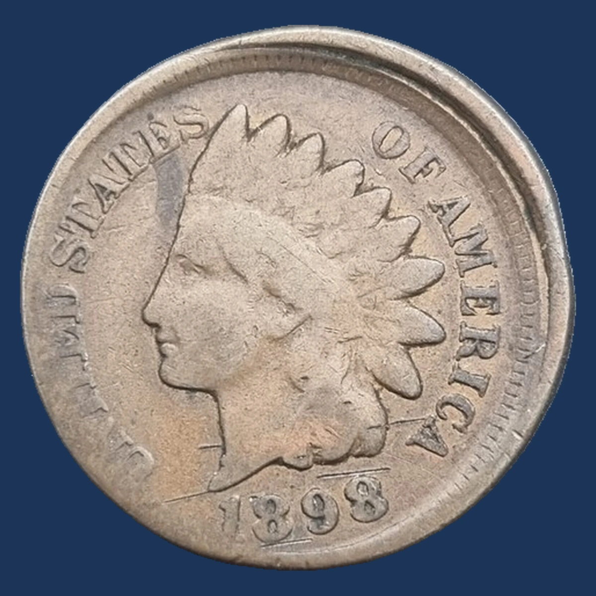 1898 Indian Head Penny: Off-Center Strike