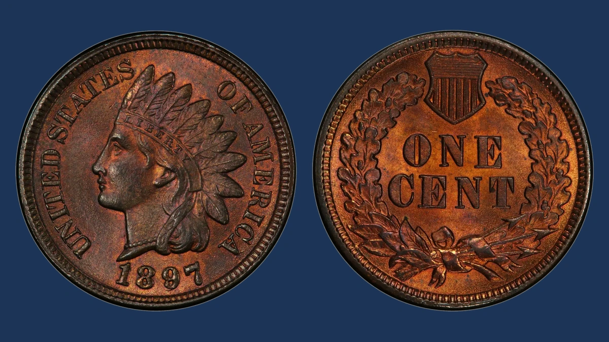 1897 Indian Head Penny: Repunched Date