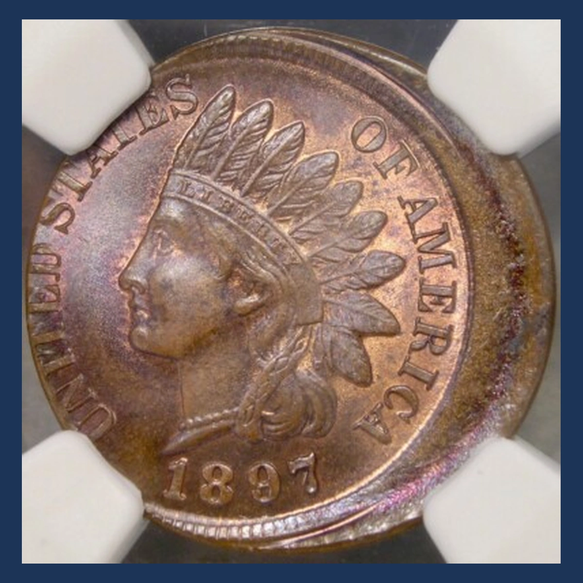 1897 Indian Head Penny: Off-Center Strike