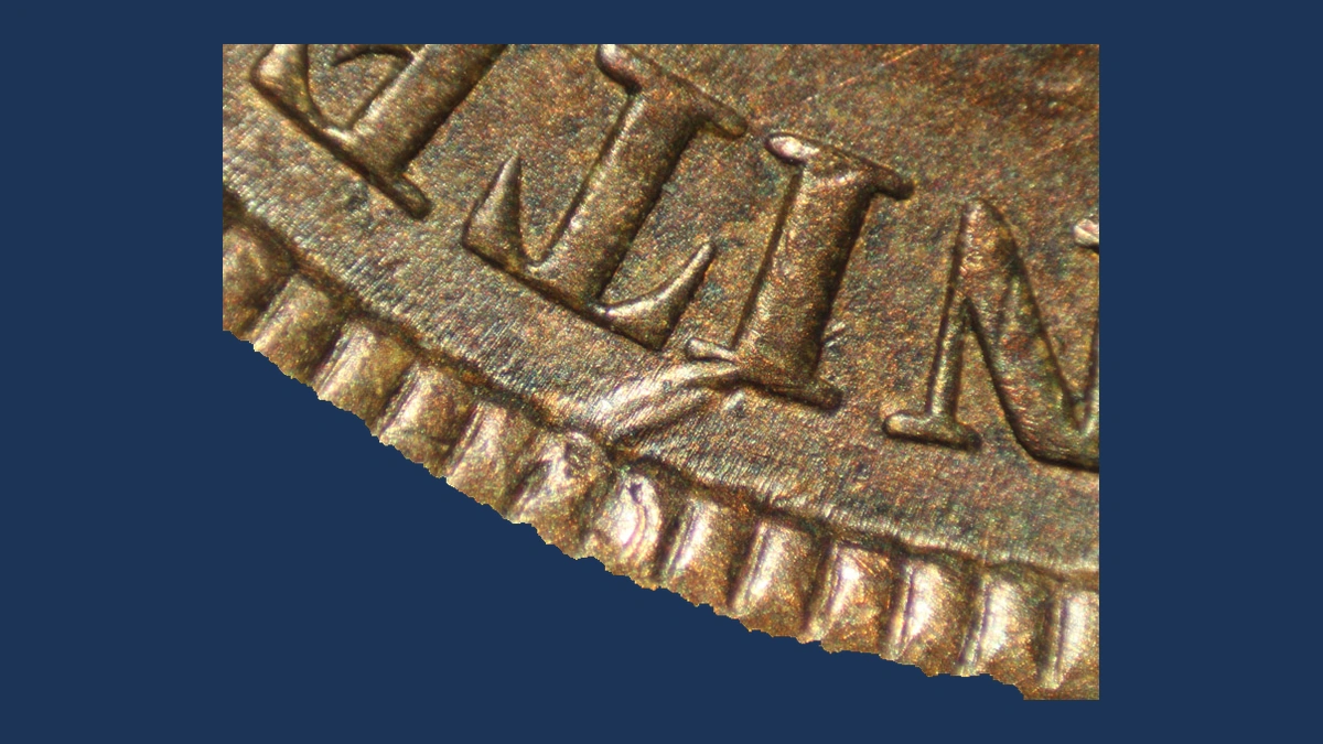 1897 Indian Head Penny: Die Gouge / Named Raised-Line Variety