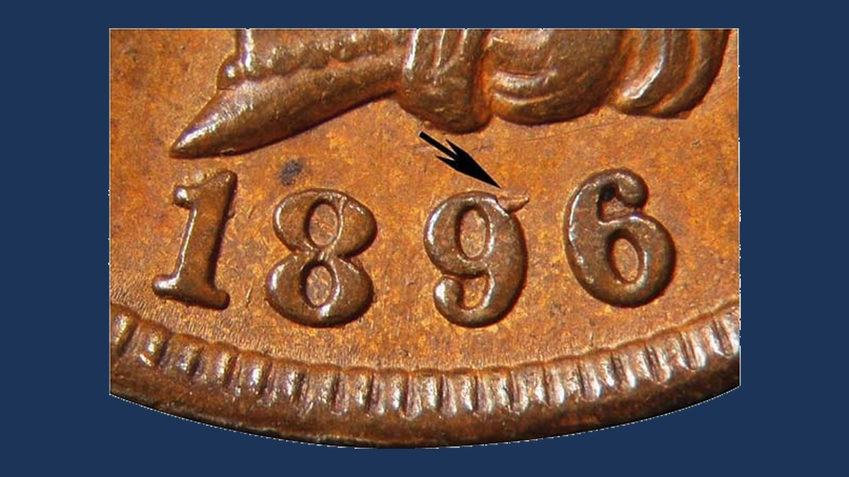 1896 Indian Head Penny: Die Chip